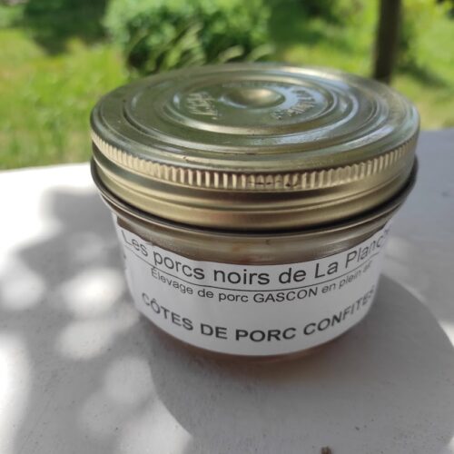 Côtes de porc confites - Les Porcs Noirs de la Planche